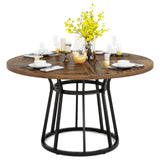 Tribesigns table ronde pour 4 personnes, table de salon et cuisine rond avec base en métal, 120 cm manger