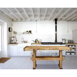 Etabli Rustique Style en Bois Massif de Tilleul Finition Naturelle L198 x PR88 x H90 cm