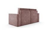 BETTSO - Canapé en Velours côtelé rembourré Orto, Tissu en Velours côtelé élégant et résistant, Canapé modulable, Paysage de Salon Autoportant, Rose, 178x82x93cm, Canapé 2 Places