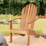 COSTWAY Chaise de Jardin Extérieur Adirondack en Bois Résistant aux Intempéries avec Dossier Incurvé Charge Max. 170KG pour Jardin/Patio/Pelouse et Terrasse