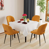 PIPIPOXER Lot de 2 chaises de Salle à Manger ou Salon, avec Dossier, Assise en Tissu Velours et Pieds en métal, pour Salle à Manger, Salon,Jaune