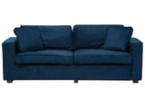 Canapé Fixe 3 Places en Velours Bleu Foncé Moelleux et Confortable pour Salon Design Moderne Beliani