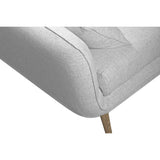 Miliboo Canapé d'angle Droit scandinave 5 Places en Tissu Gris Clair chiné et Bois Clair Creep