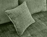 Lisa Design - Rune - canapé Droit 3 Places en Velours texturé, Vert Sauge