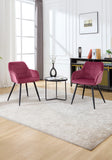 WOLTU Chaise de Salle à Manger, Chaise de Cuisine rembourrée en Velours, Pied en métal,Bordeaux BH93bd-1