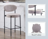 chairus Lot de 2 Tabourets de Bar de Cuisine Tabourets de Comptoir de Déjeuner en Fausse Fourrure avec Cadre en Métal (Gris)