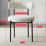 Chaise de Salle à Manger, Chaise de Cuisine du Milieu du siècle, Chaise de Salle à Manger de Cuisine, Dossier incurvé, Chaise de Salle à Manger Ronde tapissée en Bouclette