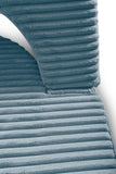 MyFoam Canapé en mousse, 3 places, 200 cm, avec fonction sommeil, déhoussable, moderne et confortable, bleu clair