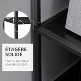 HOMCOM Bibliothèque étagère de Rangement à 7 Niveaux Cadre en Acier Style Industriel pour Salon Chambre Cuisine - 83 x 34 x 180 cm
