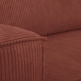 HOMIFAB Canapé d'angle Convertible réversible 4 Places avec Coffre de Rangement en Velours côtelé Rouille - Livia, 240 x 101/154 x 84 cm