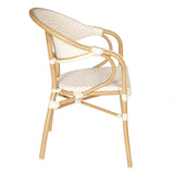 Oviala Chaise de terrasse Style Parisien Aluminium et rotin synthétique Beige