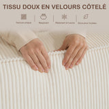 HOMCOM Canapé 3 Places en Velours côtelé 230 cm, canapé Moderne avec Assise et accoudoirs rembourrées, entièrement compressé Pas de Montage nécessaire, pour Salon, Chambre, Bureau, Beige