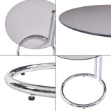 [en.casa] Table d'Appoint avec Plateau Rond en Verre Trempé de 6 MM Table Basse Bout de Canapé Support Plantes pour Salon Chambre Bureau Entreé Métal 46 x 45 cm Verre Bronze Chrome