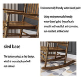 Fauteuil rokincher à bascule extérieur,rocking chair adulte bois extérieur,fauteuil relax,Dossier haut, accoudoirs larges, convient pour la cour, le jardin, l'intérieur, la pelouse ( Color : Wood colo