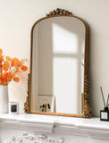SHYFOY Miroir Mural Antique Orné Baroque Orné, Miroirs décoratifs d'entrée de Salle de Bains Armoire à Poudres, Miroir Ancien élégant Traditionnel, 80 X 60 CM