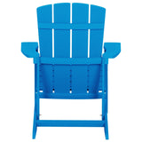 Chaise Basse Fauteuil de Jardin Effet Bois Bleu avec Accoudoirs et Dossier Confortable Matières Résitantes pour Terrasse Rustique et Campagne Beliani