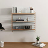 [en.casa] Étagère Murale Modulable pour Salon Chambre Meuble de Rangement Style Insdustriel à 3 Niveaux Acier Solide 50 x 60 x 15 cm Marron Clair Mat