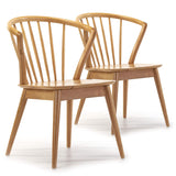 VS Venta-stock Pack 2 chaises Mura, Couleur Chêne, Bois Massif, 55 cm (Longueur) 58,5 cm (Profondeur) 84 cm (Hauteur)