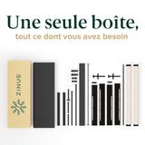 Zinus Maya Sommier 160x200 cm avec Lattes en Bois - Hauteur 30 cm - Tête & Cadre de Lit Double Tapissier - Montage Facile - Gris Foncé