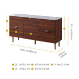 Teamson Home Buffet Bas de Salon entrée Salle à Manger Faux marbre Bois Noyer Ashton VNF-00081