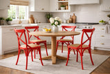 Biscottini Chaise de salle à manger en bois massif Vintage - Chaises de cuisine et salon en rotin Thonet - Chaises intérieures et extérieures rembourrées - Chaise en peluche Rustica Cross