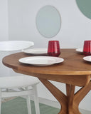 Ragaba Ronde Extensible Table à Manger 90cm Jubi Bois Chêne