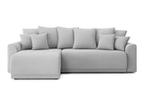 BAÏTA Canapé d'angle Convertible Nova 4 Places en Tissu Gris