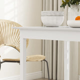 HOMCOM Table de Cuisine Table de Salle à Manger carrée pour 2 Personnes, Table de Salon en Bois Massif, pour Cuisine, Salle à Manger, Blanc, 75 x 75 x 76 cm