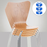 Chaise Empilable Calisto en Bois - Assise Ergonomique - Chaise de Salle d'Attente en Bois Chaise, Hauteur Assise 45 cm -Couleurs au Choix:, Couleur:chêne