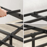 Zinus Florence lit 160 x 200 cm - 30 cm de hauter - Lit King - Cadre de lit Plateforme en métal avec tête et Pied de lit - Noir