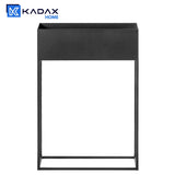 KADAX Large jardinière en acier noir, support de fleurs pour intérieur et extérieur, parterre de fleurs, pot de fleurs, support de fleurs (hauteur : 90 cm)