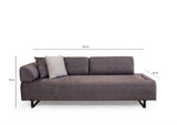 Menzzo Canapé 3 Places modulable Dossier et accoudoirs Amovibles avec 2 Coussins et Bout de canapé Agista Tissu Bleu
