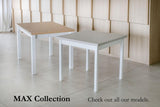 LeafDesign Petite table à manger, idéale pour les petits espaces, moderne, table familiale, pour 4 personnes, fabriquée en UE, max. 22,9 cm (80 x 80 x 78)