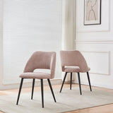 B&D Home Chaises de Salle à Manger Vicky Lot de 2, Chaise rembourrée en Velours côtelé pour Salle à Manger, Cuisine, Salon, Bureau, Coiffeuse, Design scandinave Rustique, Cordon Rose, 11126-ROSA-2