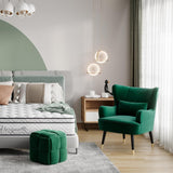 Vesgantti Fauteuil en Velours avec Oreiller Lombaire Fauteuil Scandinave Chaise Fauteuil Relax Confortable Pieds en Métal pour Salon Chambre 67 x 82 x 89 cm Charge Max. 180kg - Vert