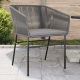 Homgoday Chaise de Jardin Confortable en Résine Tressée, Coussins Gris, Support Stable, Résistant aux UV - 2 Pièces