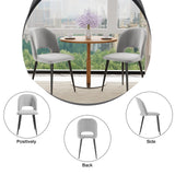 Lot de 2 chaises de salle à manger, en velours, avec dossier ajouré, ergonomiques, rembourrées, pour table à manger, bureau, salon, chambre à coucher, gris, 48 x 45 x 85 cm