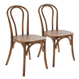 Oviala Lot de 2 chaises Style bistrot en Bois d'orme foncé