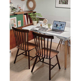 NCLOYN Chaises de Salle à Manger Windsor, Chaise de Cuisine en Bois Massif avec Dossier à Barreaux, Chaise de Ferme en Chêne pour Salle à Manger, Cuisine, Restaurant(4 Pack, Walnut)
