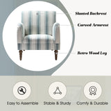 HULALA HOME Fauteuil, Fauteuil, Chaise rembourrée Confortable avec Pieds en Bois Massif, Chaise Longue pour Salon et Chambre à Coucher (Blue)