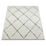 the carpet Bahar Shaggy Tapis de Salon élégant à Poils Longs, Doux et Facile d'entretien, crème/Noir, 160 x 230 cm