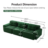 YEHTOKHOME Canapé 3 Places en Velours Côtelé avec 3 Coussins, Fauteuil avec Accoudoirs et Dessous Antidérapant, Confort Cloud sans Montage, Canapé Modulable (3, Vert)