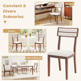 COSTWAY Chaise Salle a Manger Lot de 2, Chaises Hautes avec Dossier Haut, Siège Rembourré, Pieds en Bois de Caoutchouc, Fauteuil Salle a Manger sans Accoudoirs, Charge 180 KG (Noyer)