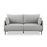 Sicaan Canapé 2 Places Industriel Sasha en Tissu Gris Clair – Droit Compact et Élégant – Sofa Moderne Style Urbain Chic et Confortable pour Salon, Bureau ou Appartement – 173 x 85 x 86 cm