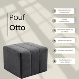 LIKMA Pouf Tabouret Marron Velours Effet 3D 46x35x46 cm – Repose-Pieds Style Ottoman, Banquette Moderne Tissu Jasmine