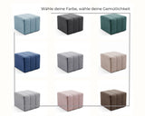LIKMA Pouf Tabouret Marron Velours Effet 3D 46x35x46 cm – Repose-Pieds Style Ottoman, Banquette Moderne Tissu Jasmine