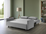 EVERGREENWEB Canapé-lit 3 Places Convertible en Lit avec Matelas 160x190 Effet Massant 0rthopédique, Extensible Sofa Bed Pliable, Housse Déhoussable et Lavable Couleur Gris, 2 Coussins Inclus | Edith