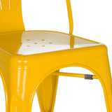 hjh OFFICE 645091 Chaise bistrot VANTAGGIO Comfort Métal Jaune, Style Industriel, empilable