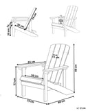 Chaise Basse Fauteuil de Jardin Effet Bois Bleu avec Accoudoirs et Dossier Confortable Matières Résitantes pour Terrasse Rustique et Campagne Beliani