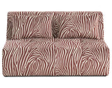 Lisa Design - Onyx - canapé Droit 2 Places zèbre en Velours, Marron/Blanc